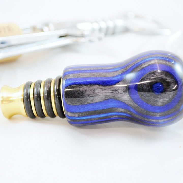 Bottle Stopper - SpectraPly Blue Angel with Brass