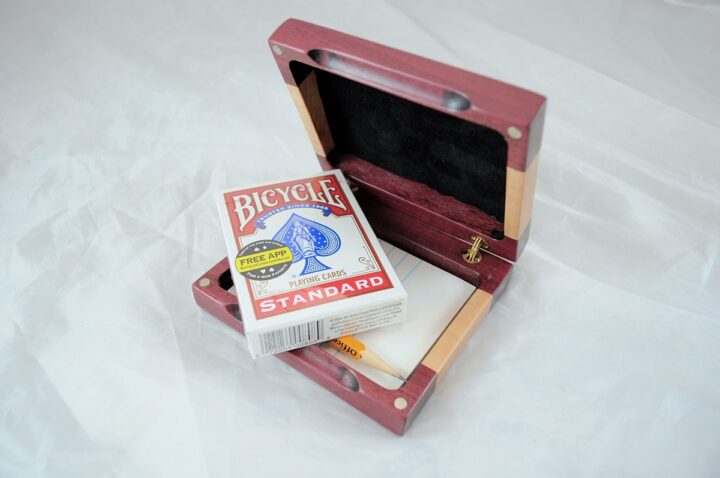 Playing Card Case #52 - Purpleheart & Curly Maple Cards