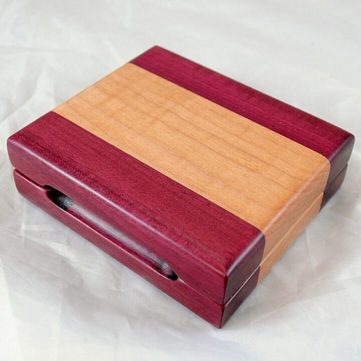 Playing Card Case #52 - Purpleheart & Curly Maple